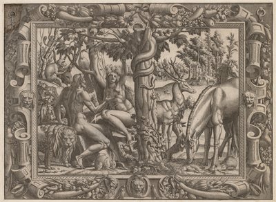 イブの誘惑、c。 15451547。 作： Jean Mignon