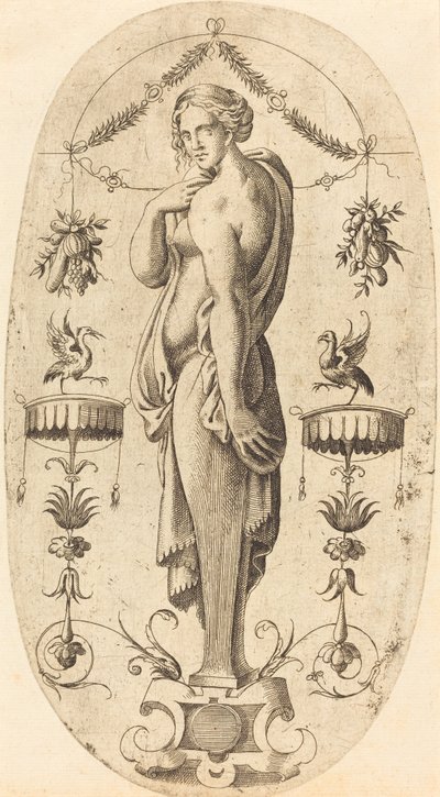 左横顔の女性 作： Jean Mignon