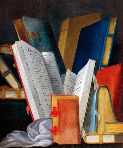 ジャン・モズニエ（1600-1656）が描いた「文学と読書のアレゴリー」パネル。フランス、ロワール＝エ＝シェール県、ボーレガード城。詳細 作： Jean Monier or Mosnier