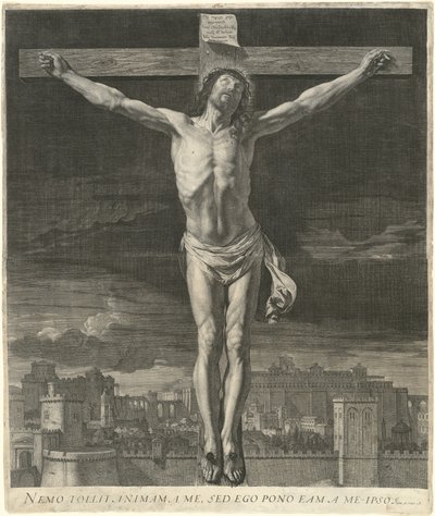 十字架で死ぬキリスト 作： Jean Morin, after Philippe de Champaigne