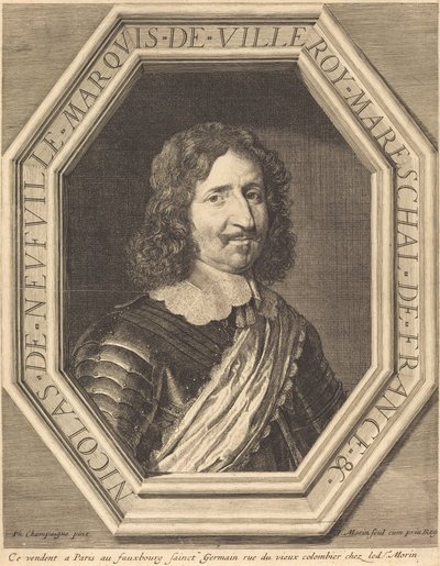 ヴィルロワ侯爵ニコラス・ド・ヌーヴィル 作： Jean Morin after Philippe de Champaigne
