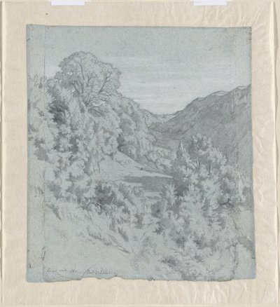 ラクー近くの谷にある太陽に照らされた木々 作： Jean Paul Flandrin