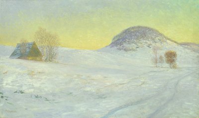 雪の中の鷹の山（キャンバスに油彩） 作： Jean Paul Kayser
