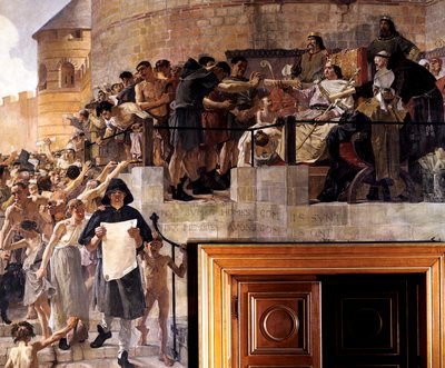 フランスのルイ 6 世がパリ市民に最初の勅許状を与える、12 世紀 c1858-1921 作： Jean Paul Laurens