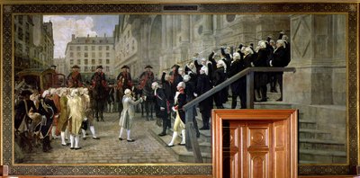 1891年の1789年のパリ市町村によるホテルドヴィルでのルイ16世のレセプション 作： Jean Paul Laurens