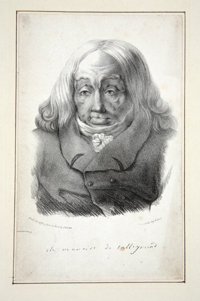 79歳のタレーランの肖像（1835年に出版）（彫刻 作： Jean Pierre (after) Dantan