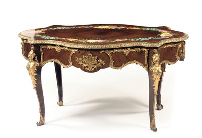 ナポレオン3世センターテーブル、1856年頃（ローズウッドとエナメル）（476435と476436も参照） 作： Jean Pierre Alexandre Tahan