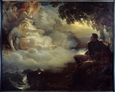 ナポレオン・ボナパルト（1769-1821）がエジプト遠征（1798-1801）から帰還する前のフランスの様子を描いた寓話 ジャン・ピエール・フランク（1774-1860）による絵画 19世紀 日。2,61 x 3,26 m 作： Jean Pierre Franque