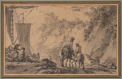 風景の中の人物 作： Jean Pierre Louis Laurent Houël