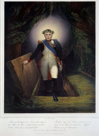ナポレオン1世（1769年～1821年）の墓からの足元の肖像。ジャン・ジャック・ヴェルナー（1791-1849）とジャン・ピエール・マリー・ジャゼ（1788-1871）。 作： Jean Pierre Marie Jazet