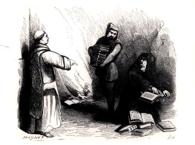 1874年、パリのユージーンブリフォーによる「Le Secret de Rome au XIXe siecle」から、インデックス委員会が注文したローマの本の自動ダフェ 作： Jean Pierre Moynet