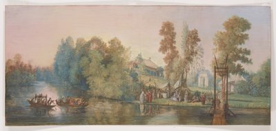 勇敢なシーン：湖でのピクニック、1787 作： Jean Pierre Norblin de La Gourdaine