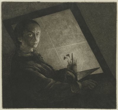 彫刻家としての自画像 作： Jean Pierre Norblin de La Gourdaine