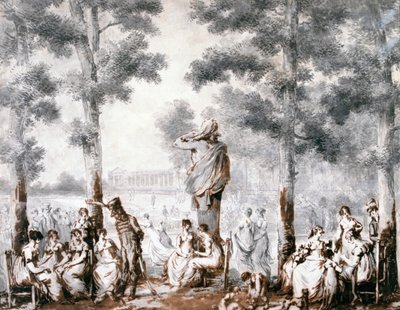 チュイルリーのテラス、1807 作： Jean Pierre Norblin de La Gourdaine