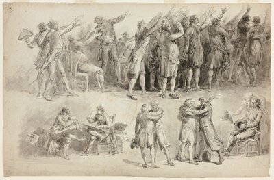 テニスコートの誓いのための習作 作： Jean Pierre Norblin de La Gourdaine