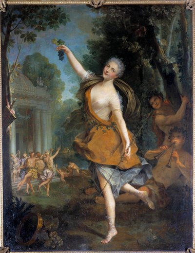 マドモアゼル・プレヴォストのバッカンテ姿 バレエ中のダンサー、マドモアゼル・プレヴォスト（1680-1741）の姿を表したもの。ジャン・ルー（1677-1734）による絵画。1723.寸法 2,09 x 1,62 m トゥール、ボザール美術館 作： Jean Raoux