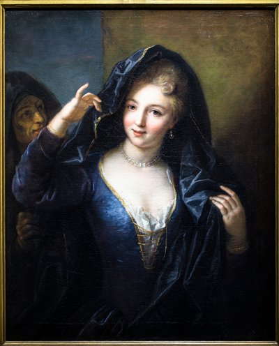 真珠のネックレスをした女性の肖像 作： Jean Raoux