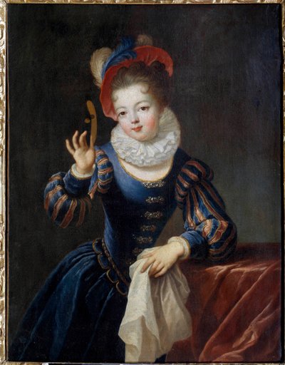 仮面をつけた少女 ジャン・ルー（1677-1734）の絵画 18世紀 作： Jean Raoux