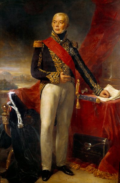 フランス侯爵タラント公エティエンヌ・ジャック・ジョセフ・アレクサンドル・マクドナルド（1765-1840）の足元の肖像 画：ジャン・セバスチャン・ルイヤール（1789-1852） 1837年 日光2,23x1,43 m 作： Jean Sebastien Rouillard