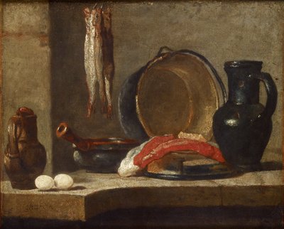 台所道具の静物画（1733-1734年頃 作： Jean Baptiste Simeon Chardin
