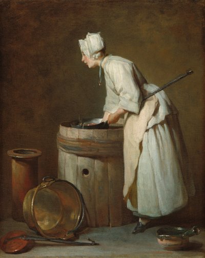 食器洗いのメイド、c。 1738年。 作： Jean Baptiste Simeon Chardin