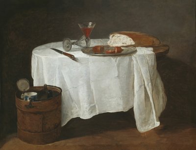 白いテーブルクロス、173132。 作： Jean Baptiste Simeon Chardin