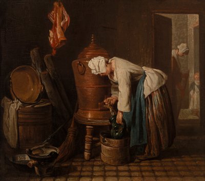 水壷から水を汲む女 (The Water Urn) 作： Jean Baptiste Simeon Chardin