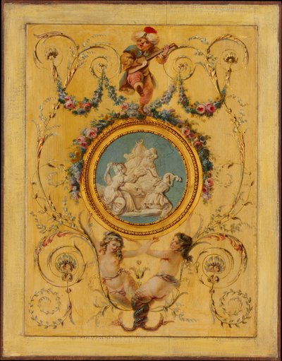 1781年、ヴェルサイユ宮殿のアルトワ伯爵のトルコ式キャビネットの扉パネル。 作： Jean Simeon Rousseau de la Rottiere