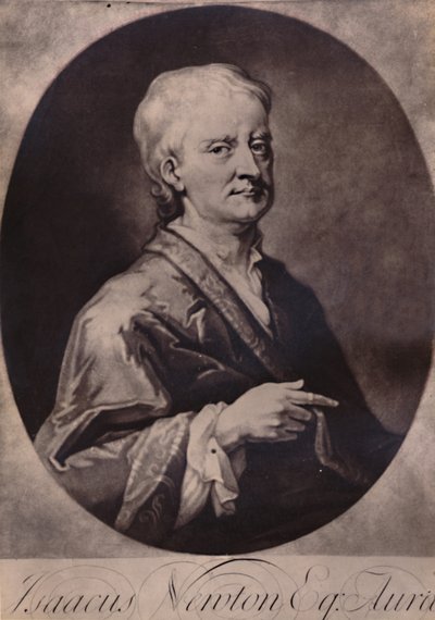アイザック ニュートン卿、英国の数学者および物理学者、18 世紀初頭、1894 年 作： Jean Simon