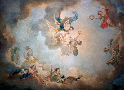 マリーアントワネットのプレイルームの天井、フォンテーヌブロー城、c1763-1811。 作： Jean Simon Berthelemy