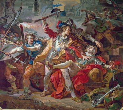 ゴブランのタペストリーのためのエティエンヌマルセル（1313-158年頃）の殺害、1783年 作： Jean Simon Berthelemy