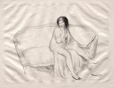ソファに座っている裸の女性 作： Jean Veber