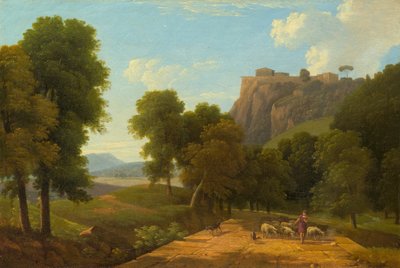 彼の群れを持つ羊飼い、c。 1820年。 作： Jean Victor Bertin