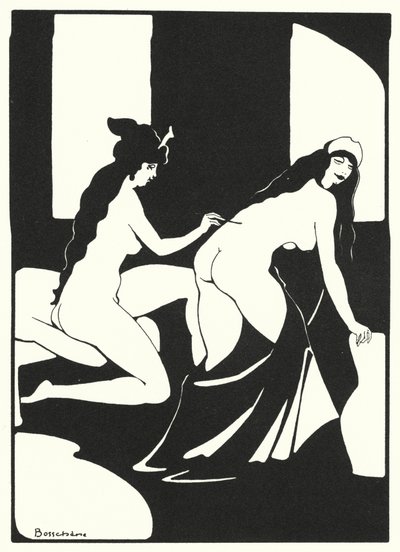 オヴィッドの愛の書：彼女の体を生きた手紙にしよう（カラーリトグラフ） 作： Jean de Bosschere