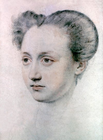 マリー・トゥーシェ（1549-1638）フランス王シャルル9世の愛人、1570年頃（デッサン 作： Jean de Court