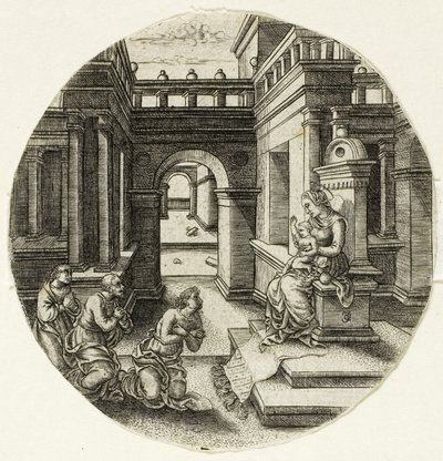 祭壇に座る聖母 作： Jean de Gourmont