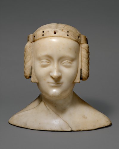 マリー・ド・フランスの胸像 1381年頃（大理石に鉛の象嵌を施したもの 作： Jean de Liege