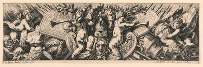 フリーズ: Trophies of Arms and Putti 作： Jean le Pautre