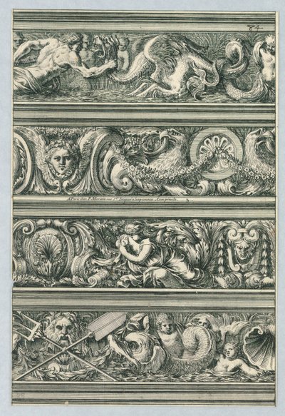 Frises pour les architraves, cornices, et autres ornements d