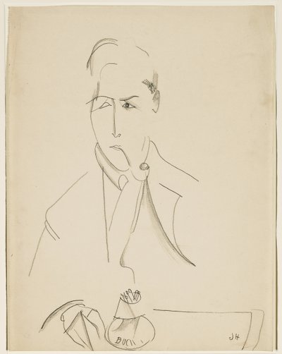 パイプとモディリアーニの肖像画 作： Jeanne Hébuterne