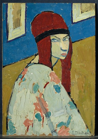 自画像、1917年頃（厚紙に油彩） 作： Jeanne Hébuterne