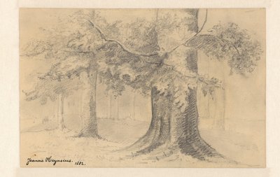 木々のある風景 作： Jeanne Marie Heynsius (signed by artist)