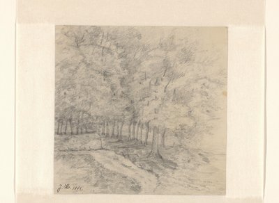 木々のある風景 作： Jeanne Marie Heynsius (signed by artist)