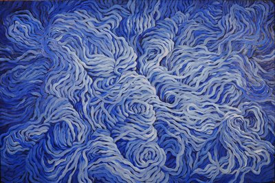 ウールネイビーブルー, 2013 （紙にグワッシュ） 作： Jeanne Maze