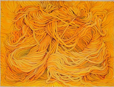 ウール・イエロー、2013年（紙にグワッシュ） 作： Jeanne Maze
