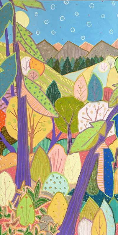 色鮮やかな山間の森 作： 