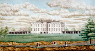 ワシントンのホワイトハウス ジェファーソン・ヴェイル（1743-1826）作 1821年 ブレランクール、フランコ・アメリカン美術館 作： Jefferson Vail