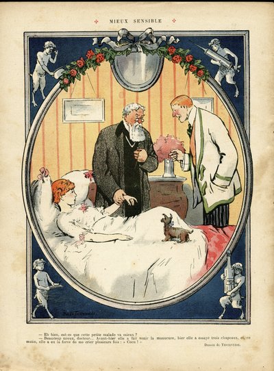 Jehan Testevuide (1873-1924)によるイラスト（Le Lire, no.375, 09/04/10 - より良い感受性 - メディカル 作： Jehan Testevuide