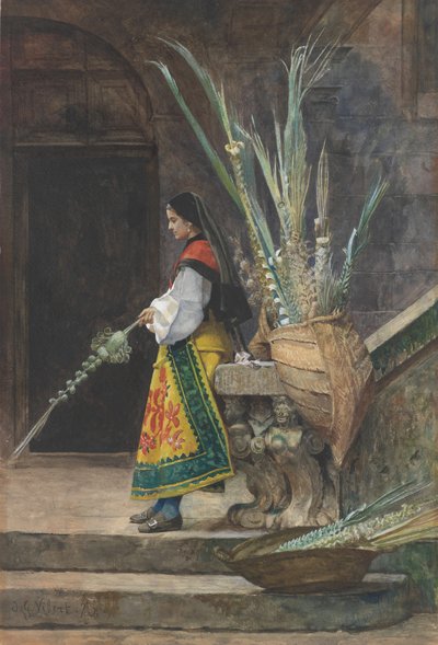 1873年、スペインのパームサンデー。 作： Jehan Georges Vibert