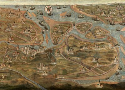 ズウィン地域の地図 (キャンバスに油彩) 作： Jehan de Hervy